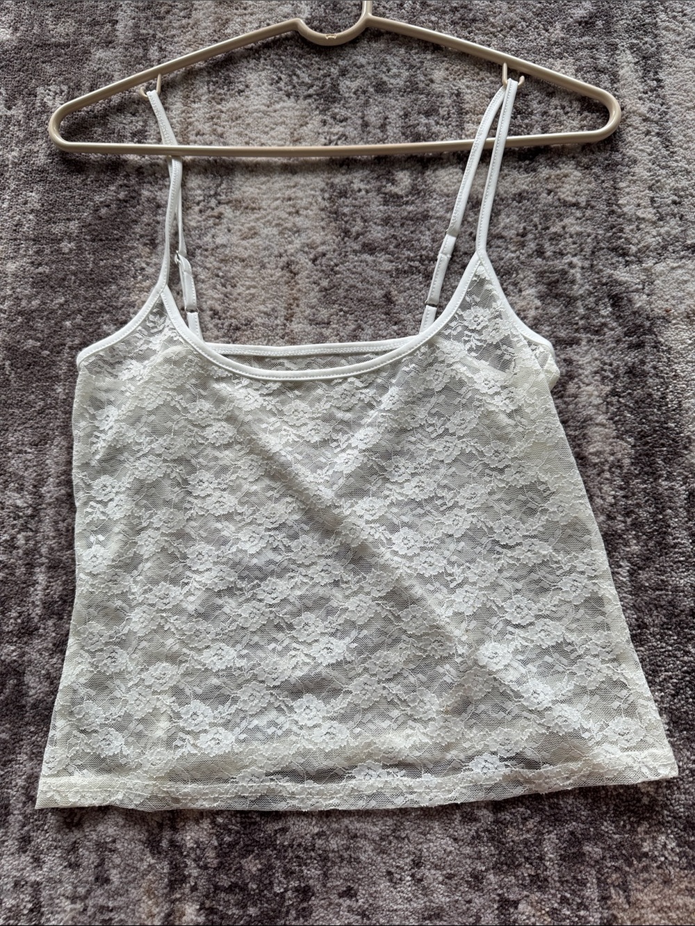Edikted Ivory Lace Camisole with Adjustable Straps